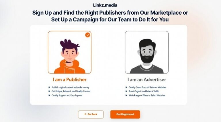Sign Up and Find the Right Publishers from Our Marketplace or Set Up a Campaign for Our Team to Do It for You Linkz.media