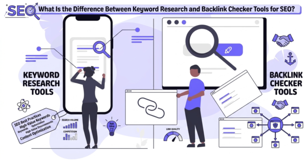 What Is the Difference Between Keyword Research and Backlink Checker Tools for SEO?