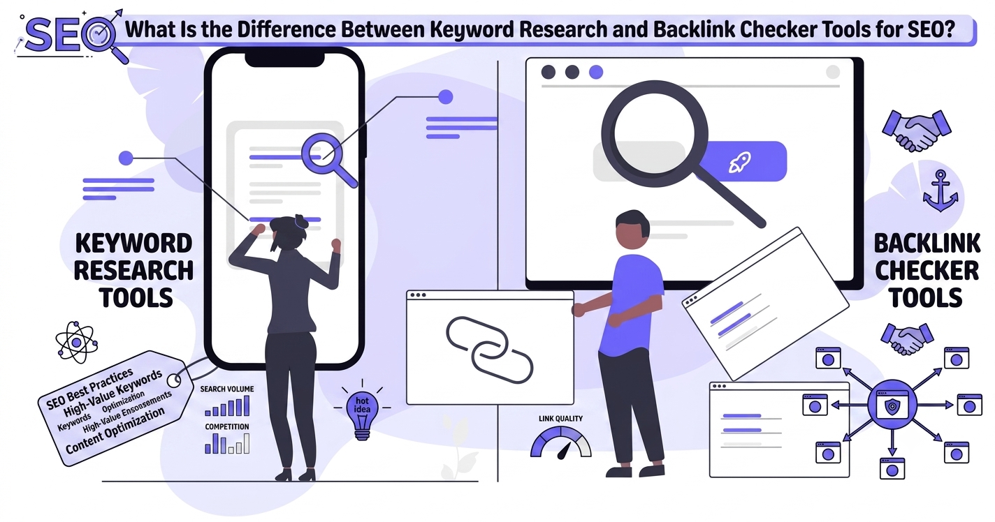 What Is the Difference Between Keyword Research and Backlink Checker Tools for SEO?